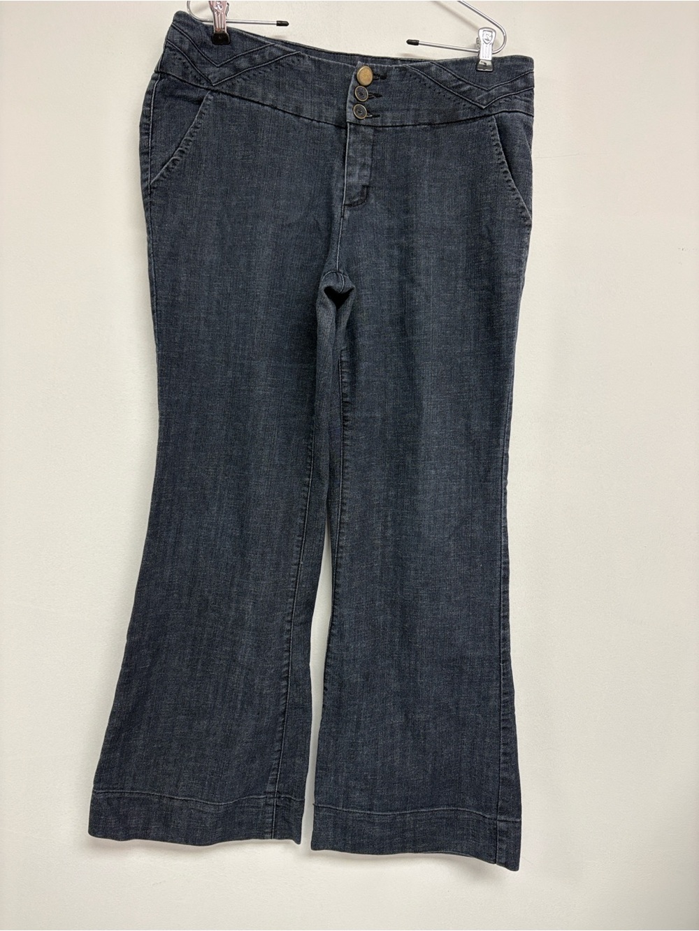 One 5 One Authentic Denim Jeans Size 14 Flare Leg Western Multi Button